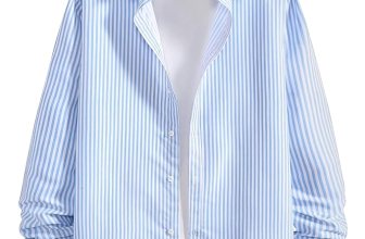 Afflatus Men’s Striped Casual Regular Fit Shirt Cotton Blend Stripe Full Sleeve