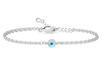 Clara 925 Pure Silver Evil Eye Chain Bracelet