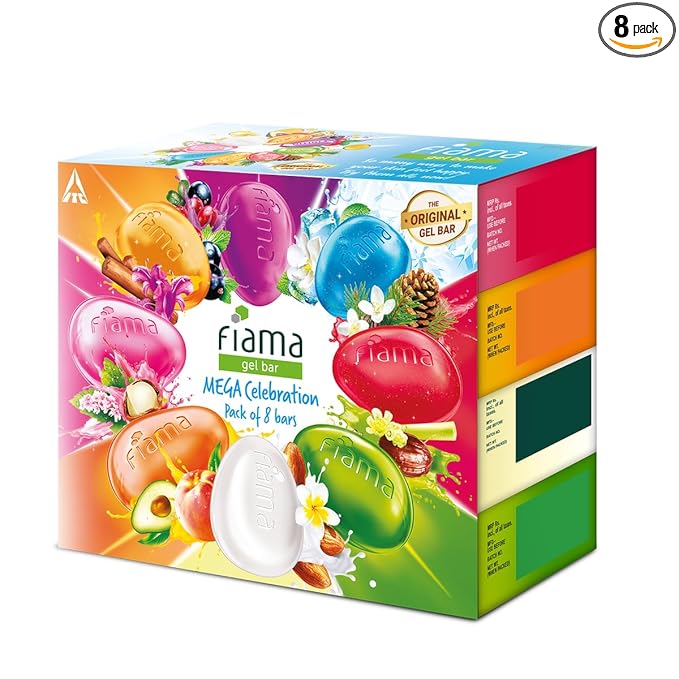 Latest Deal On Fiama Gel Bar Mega Celebration Pack 1kg (125g Pack of 8) - Dealsified