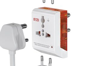 GM 3012 3-Pin Universal Multi Plug Fast Charging Travel Adapter