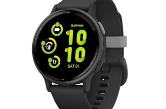 Garmin Vivoactive 5, Slate Aluminum Bezel with Black Case and Silicone Band