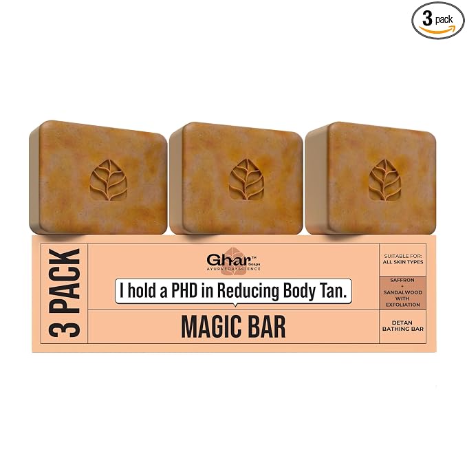 Latest Deal On Ghar Soaps Sandalwood & Saffron Magic Bar For Bath (300 Gms Pack Of 3) - Dealsified