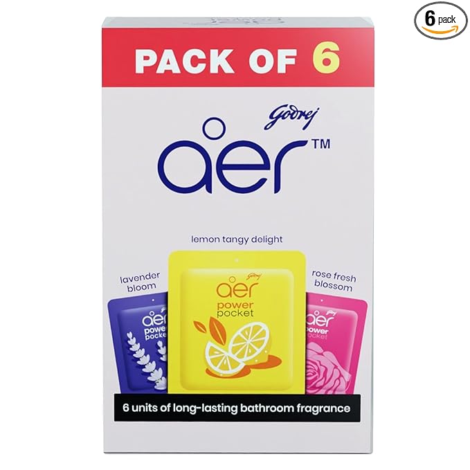Latest Deal On Godrej aer Power Pocket | Bathroom freshener – Assorted Pack of 6 - Dealsified