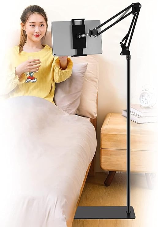Latest Deal On HOLD UP Tablet Stand and Mobile Holder Floor Desk Sofa Bed Stand Adjustable Portable Foldable Gooseneck 360 Rotating Long Arm 4 to11 inch - Dealsified