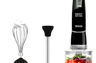 INALSA Hand Blender 1000 Watts with Chopper, Whisker