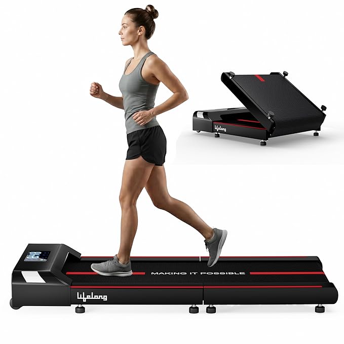 Latest Deal On Lifelong Motorized 4.5 HP Foldable Walking Pad for Home | Treadmill for Home - Dealsified
