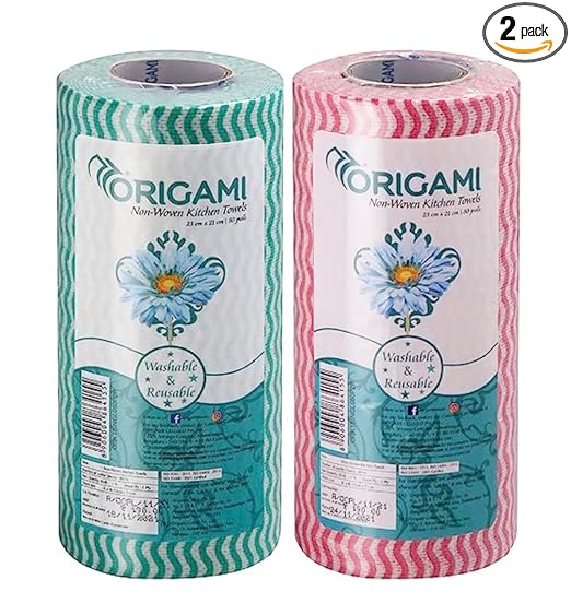 Origami Non Woven Reusable & Washable Kitchen Towel Roll Latest Deal On Origami Non Woven Reusable & Washable Kitchen Towel Roll - Dealsified