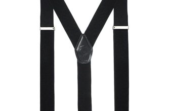 Peluche 3.5cm Strap Width Black Elastic Suspenders for Men