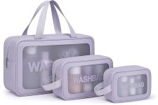 RIXTEV PVC Makeup Bag Travel Toiletries Organizer Cosmetic Bags
