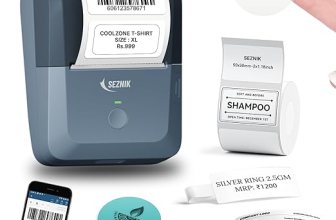 SEZNIK Tej Bluetooth Mini Thermal Label Printer for Business Office Home
