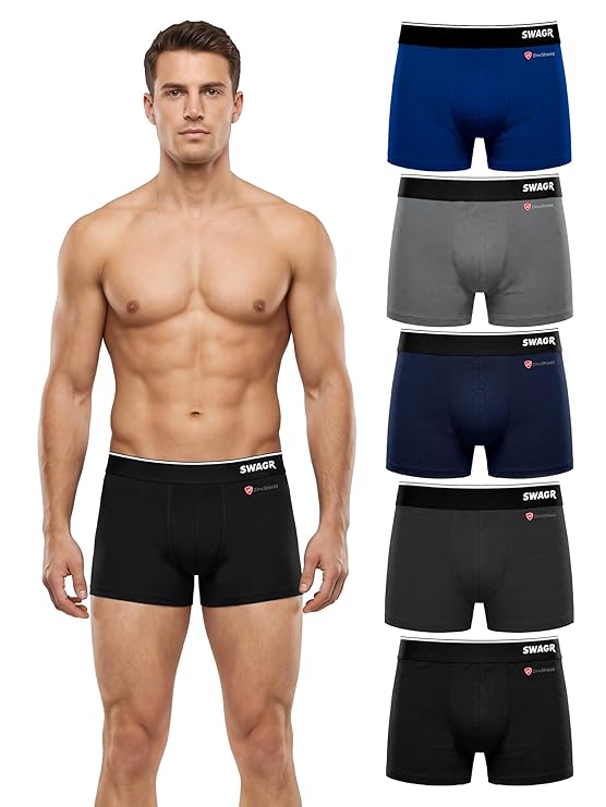 Latest Deal On SWAGR 5 Pack Men's Super Combed Cotton Underwear Trunks - Dealsified