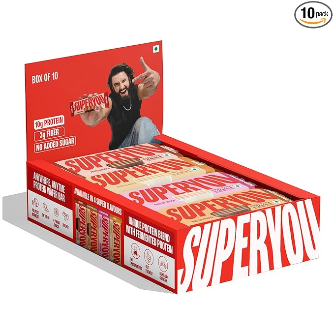 SuperYou Assorted Protein Wafer Bars (Pack of 10) Latest Deal On SuperYou Assorted Protein Wafer Bars (Pack of 10) - Dealsified