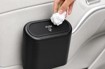 TASMAX car mini car dustbin accessories for Car Trash Bin Can Holder Dustbin Hanging