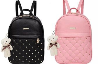 TYPIFY® Teddy Keychain Faux Leather Backpack for Women
