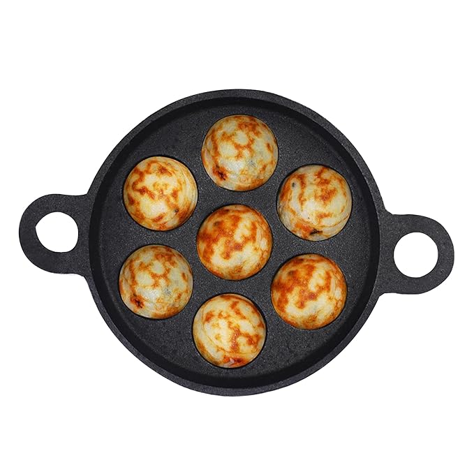 Latest Deal On The Indus Valley Super Smooth Cast Iron Paniyaram Pan - Dealsified