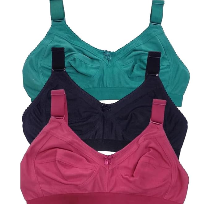 Latest Deal On Women's Cotton Full Coverage Non-Padded Wirefree T-Shirt Bra Combo - Dealsified