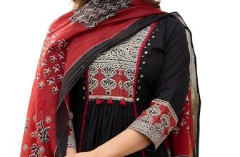 Amayra Women’s Pure Cotton A-Line Kurta Set with Palazzo Pants & Dupatta