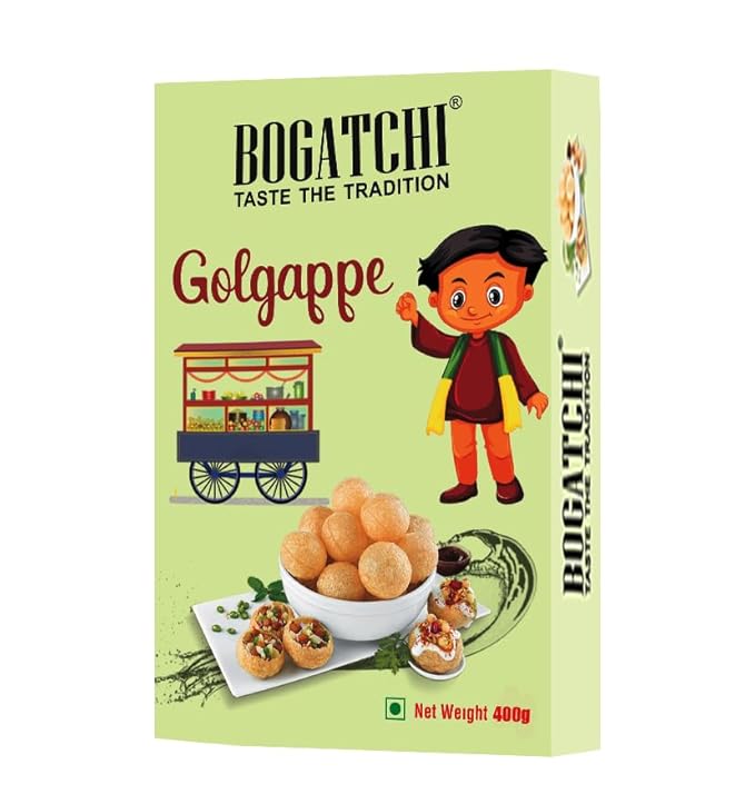Latest Deal On BOGATCHI Ready-to-Eat Pani Puri Pellets 400g | Fry or Microwave Golgappa Papad | Instant Pani Poori Kit - Dealsified