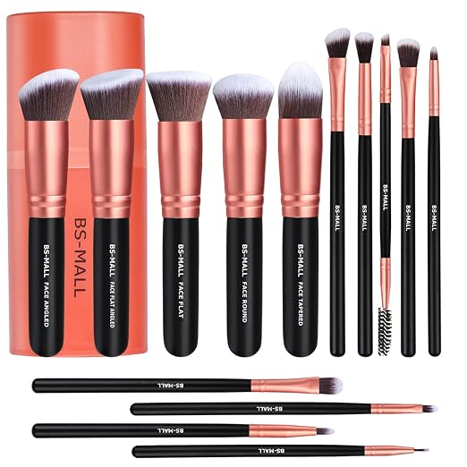 Latest Deal On BS-MALL Makeup Brushes Premium Synthetic Foundation Powder Concealers Eye Shadows 14 Pcs for Makeup Beginner or Professional with Travel Case - Dealsified