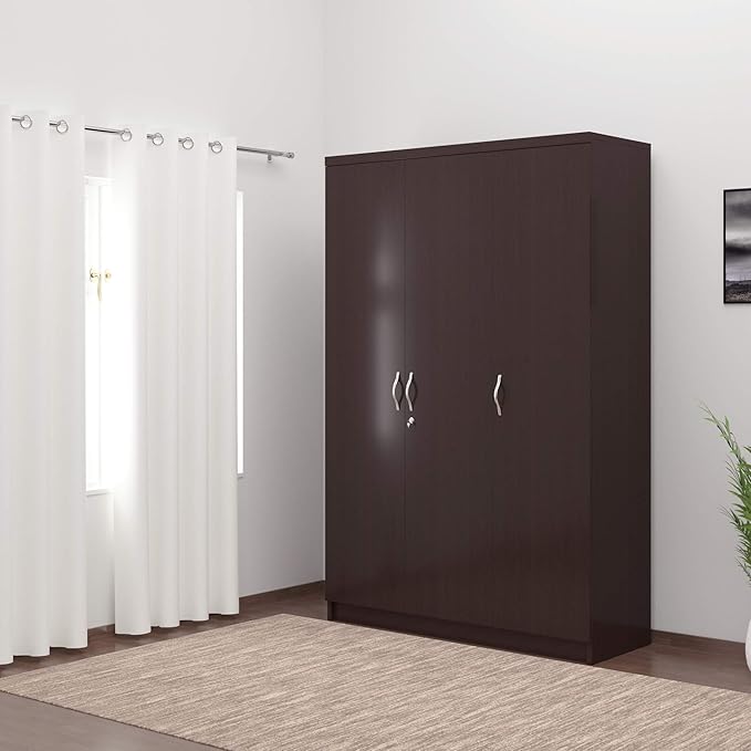 Latest Deal On DeckUp Engineered Wood Matte Finish Uniti 3-Door Wardrobe - Dealsified
