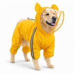 Full Body Dog Raincoat with Hood & Transparent Face Shield