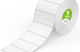 GLUN® 50×25 Direct Thermal Barcode Label Sticker – 2 x 1 inch – 50mm x 25mm – 1000 Labels Per Roll
