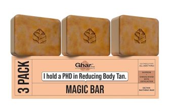 Ghar Soaps Sandalwood & Saffron Magic Bar For Bath (300 Gms Pack Of 3)