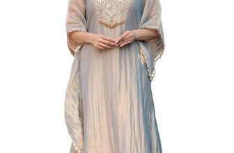 GoSriKi Fendy Glass Embroidered A-Line Kurta with Palazzo for Women