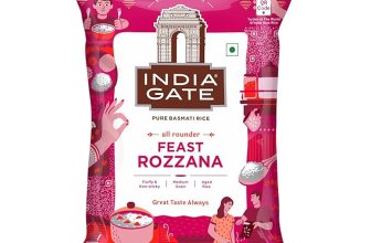 India Gate Rozana Raw and Aged Basmati Rice 1Kg