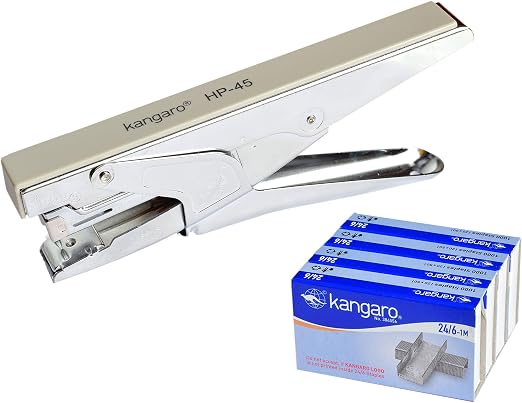 Latest Deal On Kangaro HP-45 Desk Essentials All Metal Stapler| With 4 Packet of 24/6 Pins - Dealsified