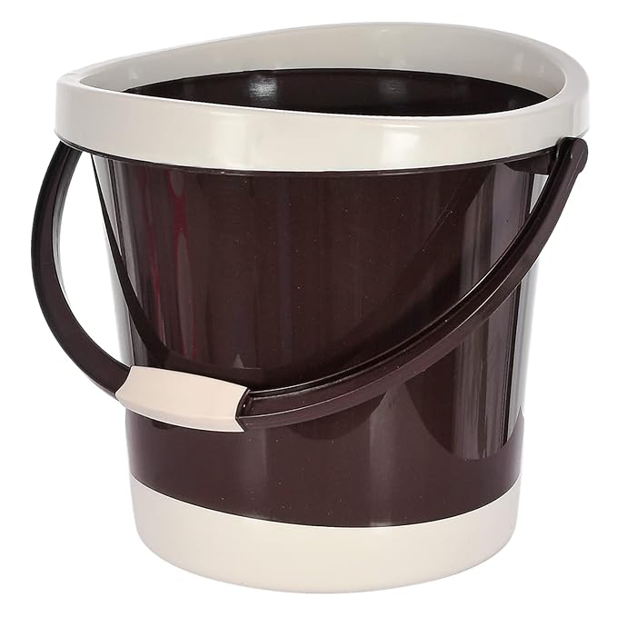 Latest Deal On Kuber Industries Multiuses Plastic Bucket with Handle, 18 litre (Brown) - Dealsified