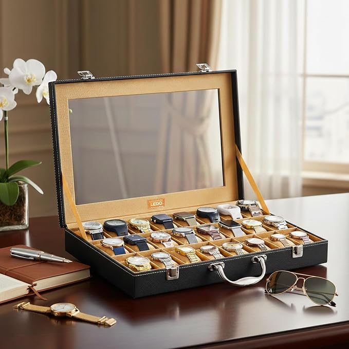 Latest Deal On LEDO Men's and Women's Watch Box Holder Organizer Case - Dealsified