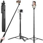 Mobilife Long Selfie Stick Tripod 61″ Extended Bluetooth Remote Aluminum Mobile Tripod