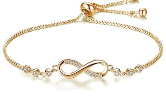 Nilu’s Collection Infinity Shape Cubic Zirconia Diamond Bracelet for Women Jewelry