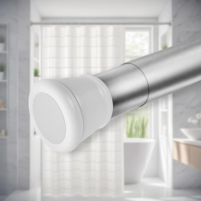 Latest Deal On SITTELLA® 85-140Cm Extendable Shower Curtain Tension Rod, Adjustable Tension Without Drilling - Dealsified