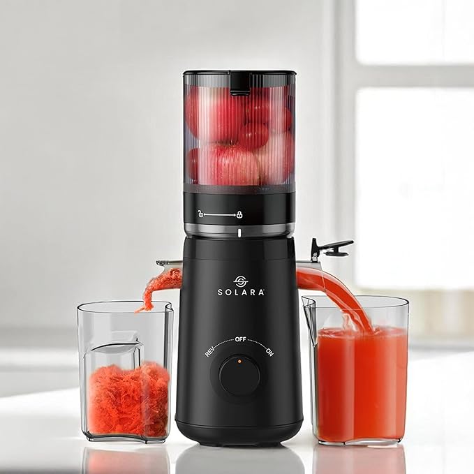 Latest Deal On SOLARA Cold Press Juicer for Home With Automatic Fruit Cutting, Masticating Juicer Machine - Dealsified