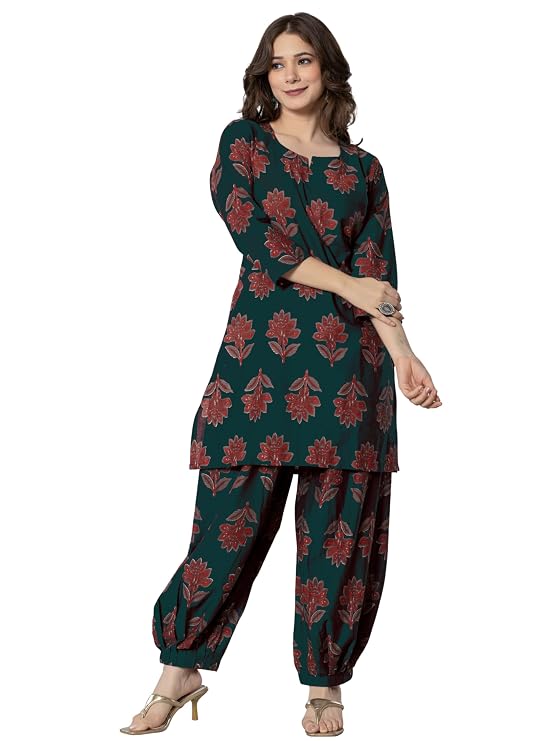 Latest Deal On ytras Women Women's Pure Cotton Printed Straight Kurta Set with Palazzo Pants - Dealsified