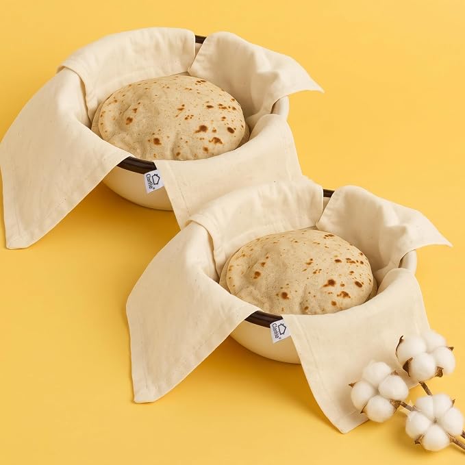 Latest Deal On 2 Pieces Cotton Double Layer Roti Wrap with Flaps - Dealsified
