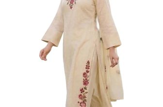 ANNI Designer Kurta Sets for Women Viscose Blend Embroidered