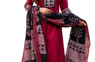 Amayra Women’s Pure Cotton A-Line Kurta Set with Palazzo Pants & Dupatta
