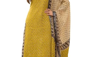 Amayra Women’s Pure Cotton Straight Kurta Set with Palazzo Pants & Dupatta