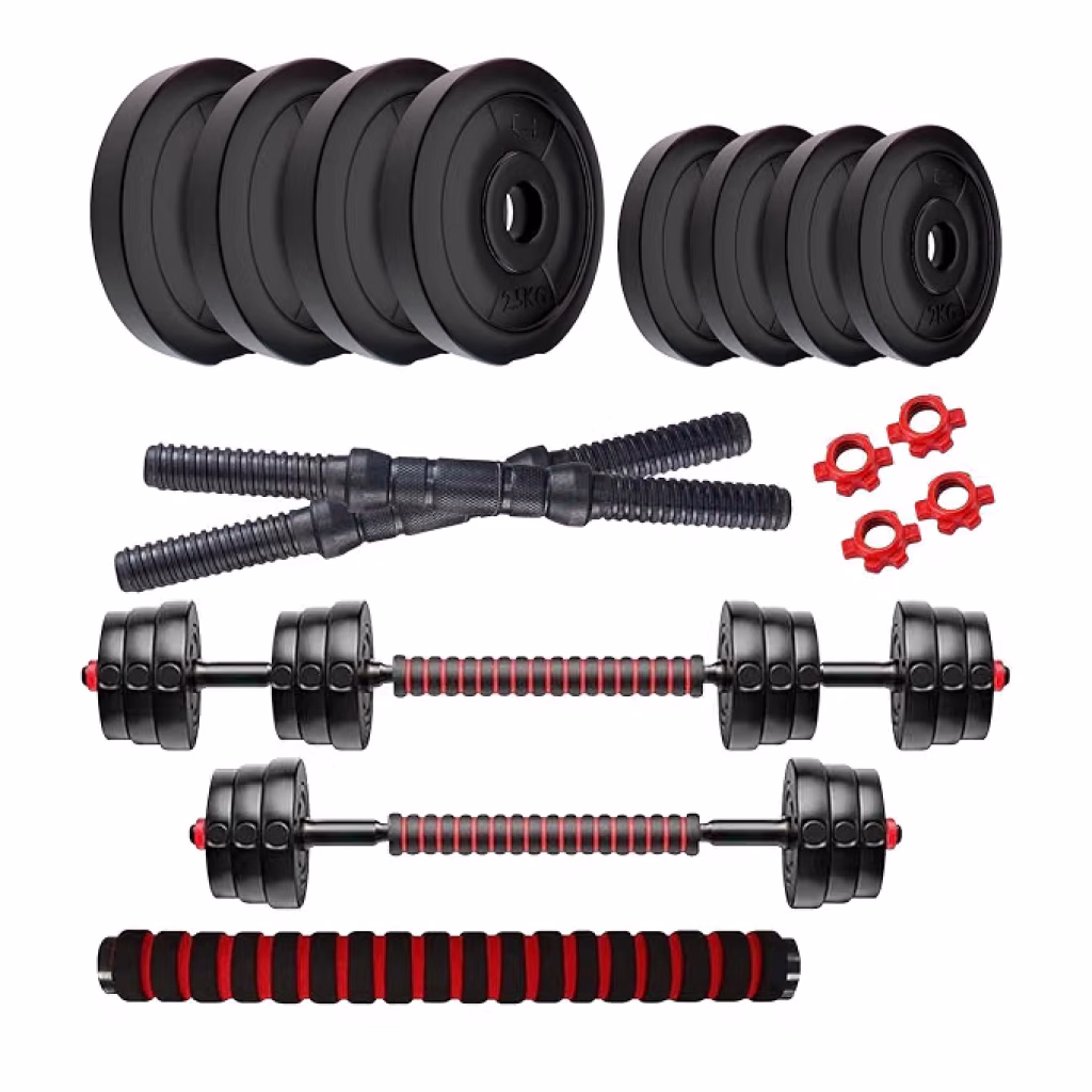 Latest Deal On Amazon Brand - Symactive PVC 3-in-1 Convertible Dumbbells Set - Dealsified