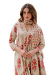 Arayna Women’s Pure Cotton Floral Printed Kurta Pant Dupatta Set