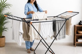 BonKaso Foldable Cloth Drying Stand for Drying Clothes