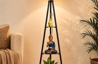 Crosscut Furniture LED Tripod Floor Lamp with 3 Shelves