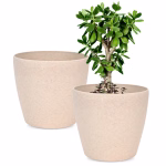 Eha Set of 2 Earth-Friendly Deco 7″ Self-Watering pots and Planters