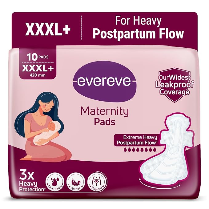 Latest Deal On Evereve Maternity Pads XXXL+ 420mm, Widest Leakproof Coverage, 3X Absorbency, Comfort & Hygiene - Dealsified