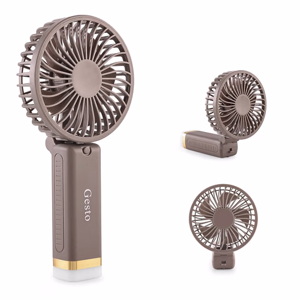 Gesto Portable Fan Rechargeable with LED Light – Foldable Mini Fan Latest Deal On Gesto Portable Fan Rechargeable with LED Light – Foldable Mini Fan - Dealsified