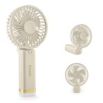 Gesto Portable Fan Rechargeable with LED Light – Foldable Mini Fan