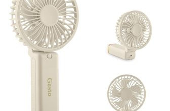 Gesto Portable Fan Rechargeable with LED Light – Foldable Mini Fan